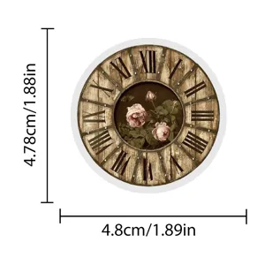Autocollant horloge florale vintage, sticker decoratif PET pour carnet DIY artisanat 4.8cm