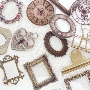 Stickers de cadre photo art vintage autocollants PET pour journal album bricolage