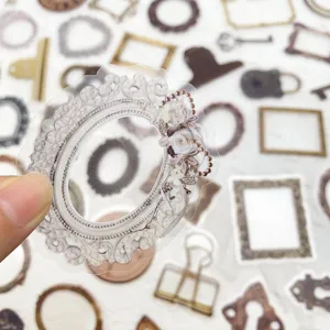 Autocollants décoratifs PET pour cadre photo baroque vintage pour journal, DIY.