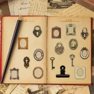 Autocollants rétro cadre photo art PET stickers décoratifs pour journal téléphone DIY.