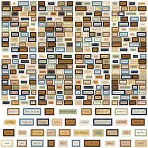Vintage English word stickers decorative sticker sheets for laptop skateboard luggage decals.