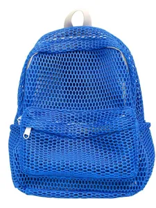 Women mesh backpack casual summer beach bag breathable lightweight daypack blue travel