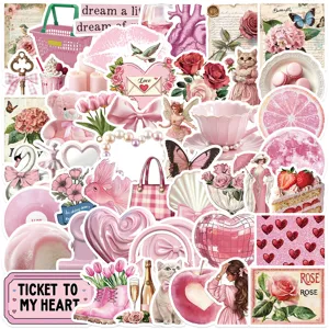 Pink Ins Style Waterproof Vinyl Stickers Cute Aesthetic Graffiti Decals For Laptop Guitar Water Bottle DIY Decoration