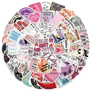 50pcs bookish reading theme waterproof stickers for luggage laptop skateboard DIY decals
