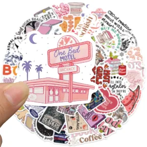 50Stk ästhetische Lesen Aufkleber wasserdicht Buch Liebhaber Sticker für Laptop Koffer