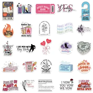 Waterproof bookish reading sticker set waterproof vinyl stickers for laptop and water bottle