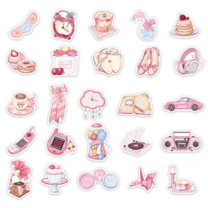 Leuke roze esthetische stickers pakket DIY decoratieve stationaire sticker voor dagboek notitieboek