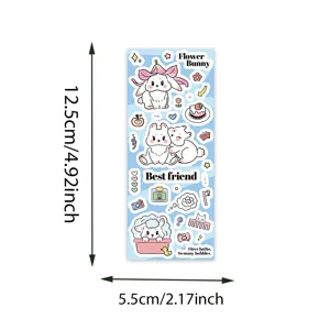 Schattige waterdichte PET sticker met konijn voor dagboek en telefoonhoesje decoratie.