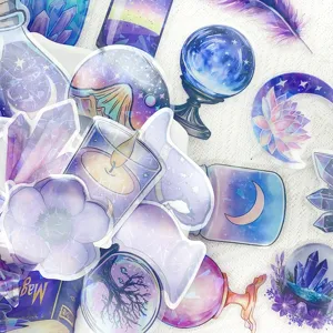 Magische Hexe Thema PET Aufkleber Set, Kristall und Zaubertrank Laptop Aufkleber 50St