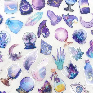 50 Stk Magische Hexe Aufkleber Wasserdicht PET Sticker für Laptop Journal Magic Tema