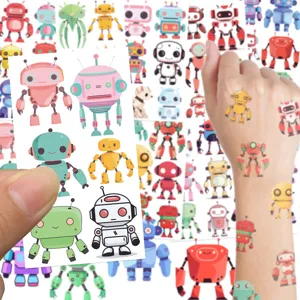 Cute cartoon robot temporary tattoo stickers for kids party waterproof body art stickers