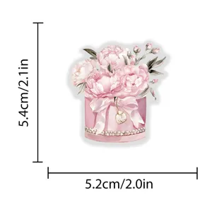 Leuke roze akwarel bloemendoos PET sticker voor DIY laptop drinkbeker decoratie