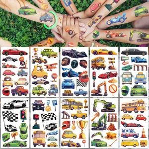 Cartoon Auto temporäre Tattoo Aufkleber wasserdicht Kinder Party Gunst Körperkunst toy