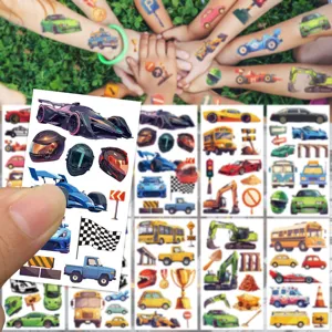 10 Blatt Wasserdichte JDM Racing Temporäre Tattoos Coole Autos Party Aufkleber Detail