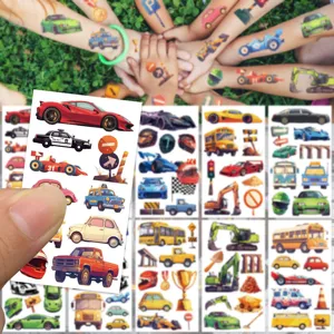 Wasserdichte JDM Rennauto temporäre Tattoos für Kinder Party, coole Auto Aufkleber.
