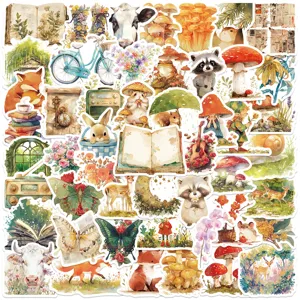 Pegatinas Impermeables Animales Mundo De Cuentos De Hadas Dibujos Animados Lindo Para Maleta Patineta Taza De Agua Decoración