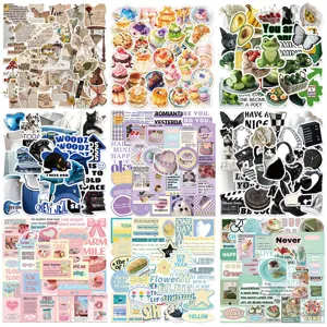 Colorful cartoon INS style DIY planner phone case waterproof decorative stickers pack.