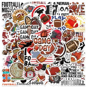 50 Pcs Autocollants Football Americain Stickers Etanches Vinyle pour Ordinateur