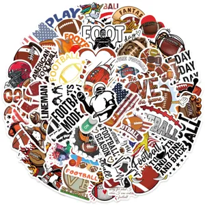 lot de 50 autocollants de football americain etanche en vinyle pour ordinateur portable