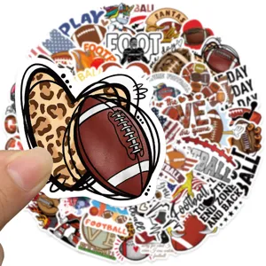 50 Pcs Autocollants de Football Americain Stickers Imperméables pour Ordinateur Casque