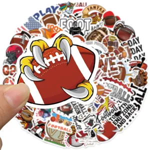 50pcs Autocollants de Football Américain Imperméables DIY pour Ordinateur Casque