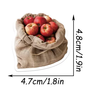 Waterproof apple burlap sack sticker for DIY journal and phone case decorative decal