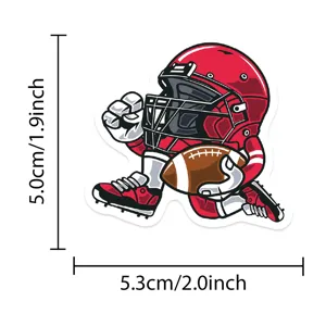 Autocollant de dessin animé joueur de football pour ordinateur portable et casque DIY.