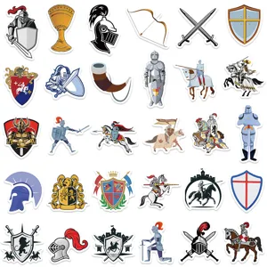 Autocollants chevalier medieval etanche en vinyle pour ordinateur portable valise.