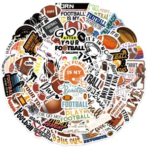 50 Pcs Autocollants de Football Americain Stickers Imperméables pour Ordinateur