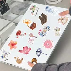 Adesivi colorati per diario ad acquerello cartone animato adesivi decorativi fai da te per tazza