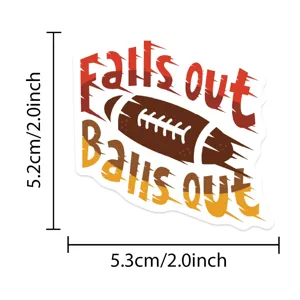 Détail d'autocollant de football américain, sticker étanche casque DIY, design sport 5.2x5.3cm