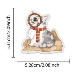 Cute cartoon cat waterproof PET sticker DIY decorative decal for journal phone laptop