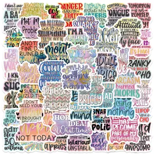 50 Pezzi Adesivi Citazioni Sarcastiche Impermeabili Sticker per Laptop Valigia