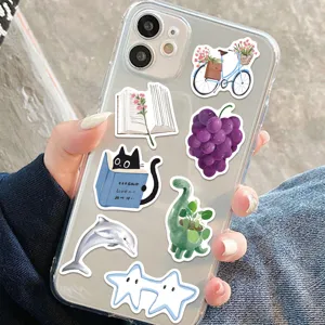 Set di adesivi carini in cartone acquerello per diario, custodia per telefono e decorazione.