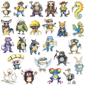 Cute cartoon animal stickers waterproof vinyl decals for luggage phone DIY craft decor