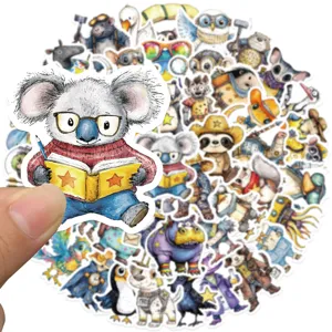 50pcs Cute Cartoon Wild Animal Stickers Waterproof DIY Decals for Luggage and Phone