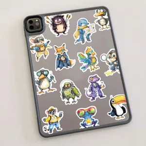 50pcs cute cartoon animal waterproof stickers, perfect for DIY phone case, luggage and laptop decoration.