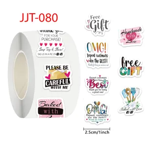 Rotolo di adesivi decorativi con slogan in inglese, adesivi di sigillo per diari e buste.