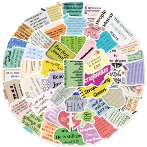 50pcs Bible Verse Stickers Inspirational Quotes Waterproof Vinyl Decals for Journal Laptop