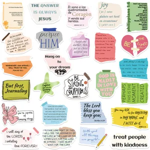 Christian Bible verse stickers colorful waterproof motivational quote decals for DIY crafts.