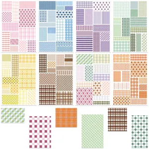 Fogli di adesivi decorativi con motivo a griglia per scrapbooking e lavoretti fai da te.