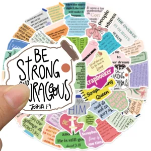 50pcs Bible Verse stickers aesthetic Christian quote waterproof decal for phone luggage DIY
