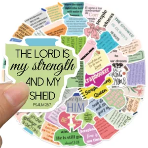 Colorful Bible verse stickers waterproof vinyl decals for journaling phone case luggage DIY 50pcs