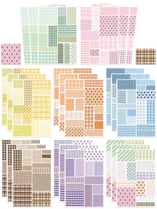 Fogli di adesivi a quadri colorati carta materiale decorativo fai da te diario