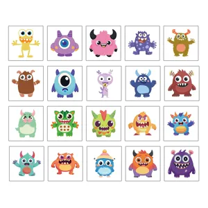 20 Stk. Süße Kleine Monster Temporäre Tattoos Wasserdichte Arm Party Aufkleber Geschenk