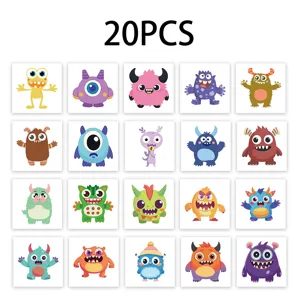 20 Stk niedliche kleine Monster temporäre wasserdichte Tattoo Aufkleber für Party Geschenke