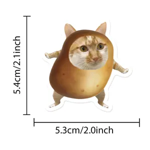 Funny cat potato meme sticker waterproof decal for laptop phone water bottle decoration