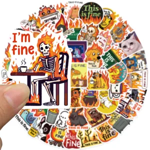 Waterproof vinyl stickers pack featuring funny meme designs for laptop and luggage decor.