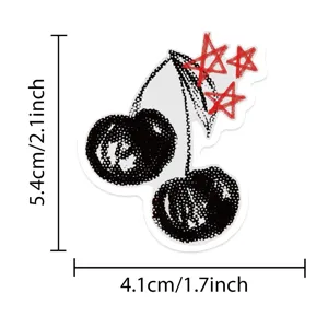 Autocollant rétro cerise noire et blanche avec étoiles rouges étanche pour téléphone