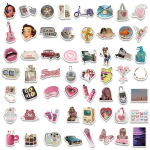 Retro Y2K style aesthetic sticker pack cute graffiti decals for laptop skateboard guitar